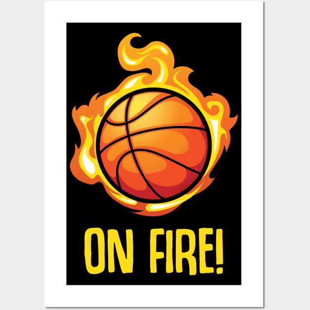 Basketball fire ball Wall Art by MOmethod